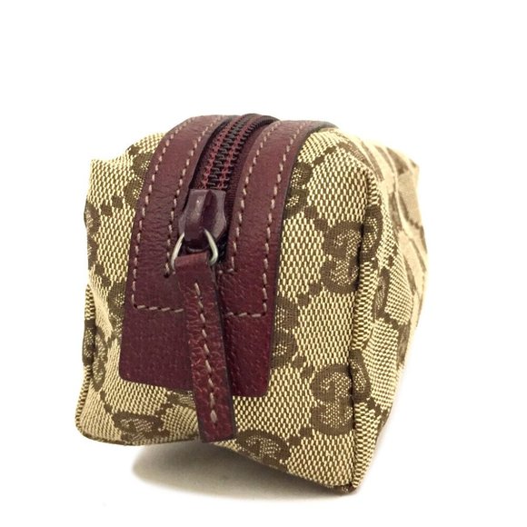GUCCI GG Logo Canvas Cosmetic Pouch Bag /1E2575 - Picture 3 of 8